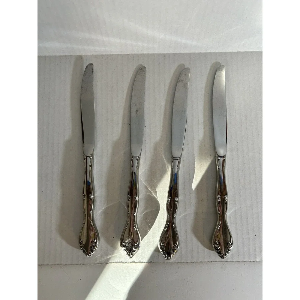 Oneida Cantata Stainless Steel Dinner Knives Lot of 4 Hollow Handle 9in Flatware